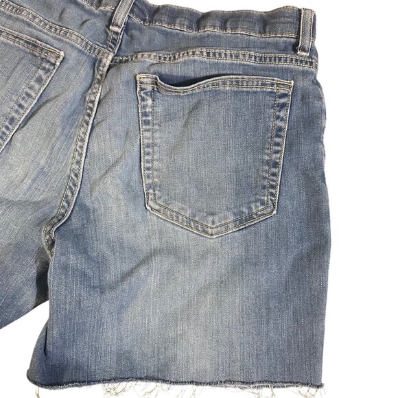 Sonoma Womens Size 20 Custom Cut-Off Denim Shorts Blue Raw Hem - Picture 8 of 12